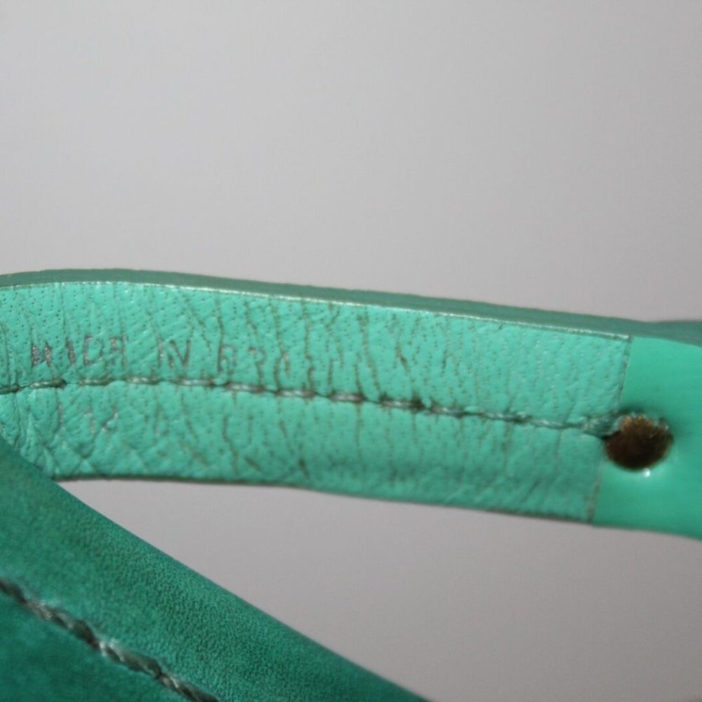 Tory Burch Miller Slip On Logo Sandals Teal Women's Size 7 *Read* H13062 - Picture 10 of 12